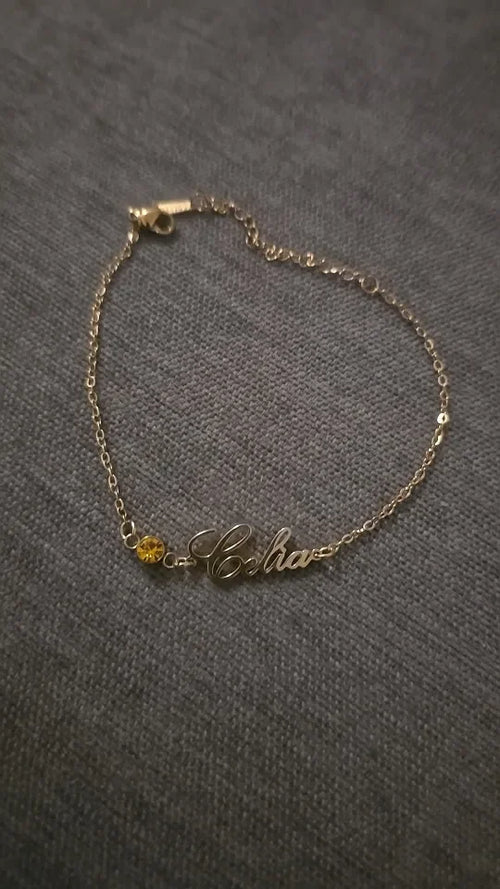 Bracelet Personnalisé DIY Avec Pierre De Naissance Pour Femme, Bracelet Avec Nom Personnalisé Pour Elle, Cadeau D'Anniversaire, Bracelet Exquis Et Tendance
